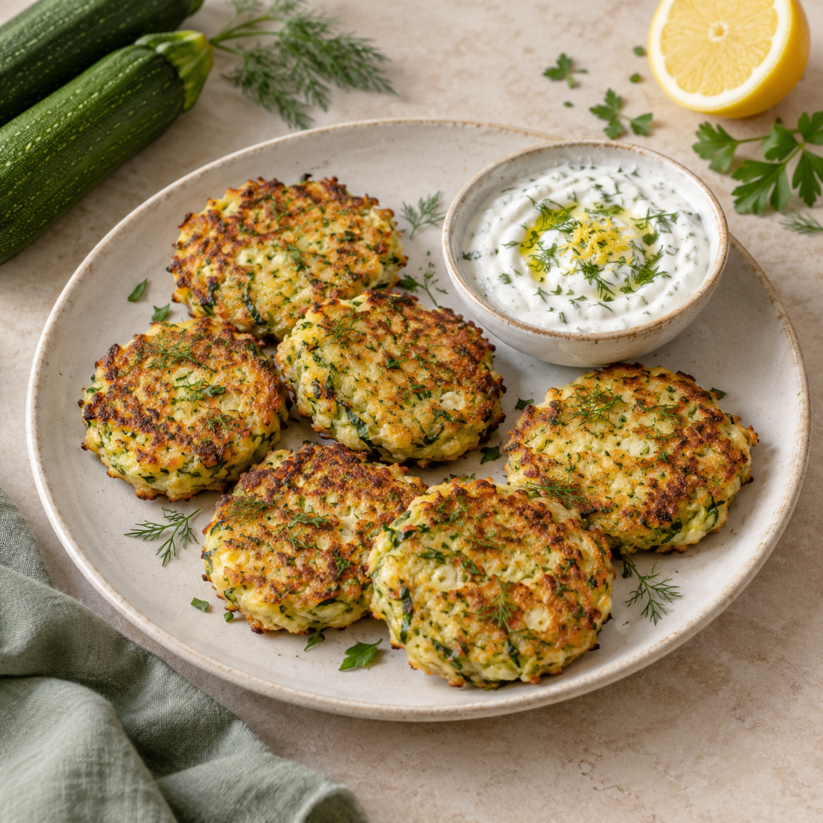 Savoury Cottage Cheese & Zucchini Protein Fritters
