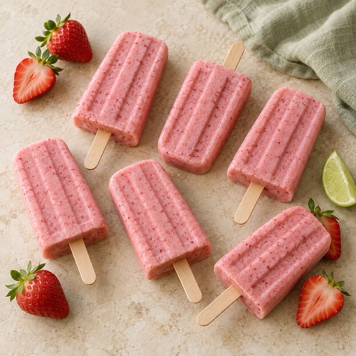 Strawberry Coconut Protein Icy Poles